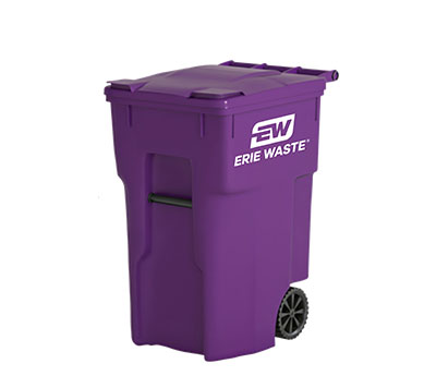 64 gallon purple residential trash can